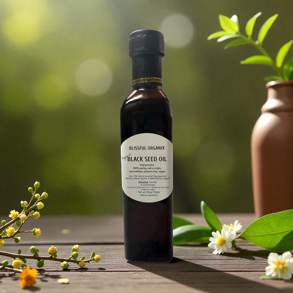 Organic Black Seed Oil – 100% Pure, Extra Virgin, Cold-Pressed 8.5oz glass bottle