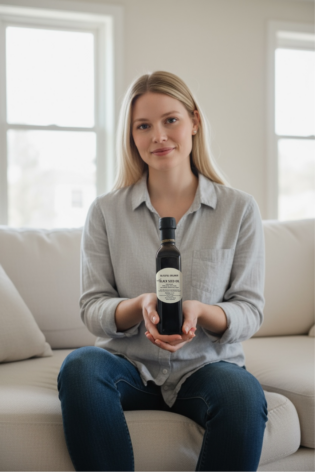 Organic Black Seed Oil – 100% Pure, Extra Virgin, Cold-Pressed 8.5oz glass bottle